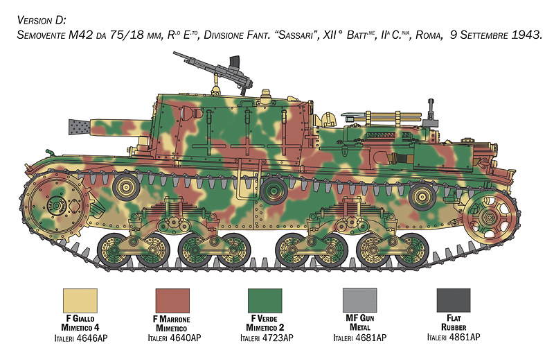 Semovente M42 da 75/18, Italia, 2ª Guerra Mundial, 1:35, Italeri 