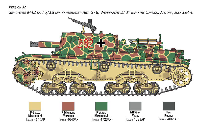 Semovente M42 da 75/18, Italia, 2ª Guerra Mundial, 1:35, Italeri 