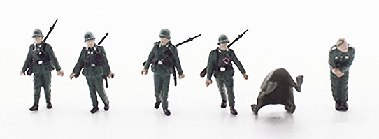 Soldados alemanes con herido, 2ª Guerra Mundial, 1:72, PMA 