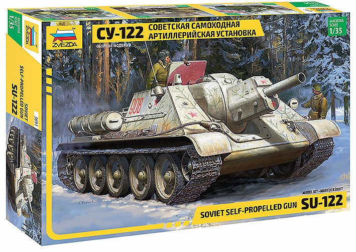 Su-122, Cañón autopropulsado soviético, Segunda Guerra Mundial, 1:35, Zvezda 