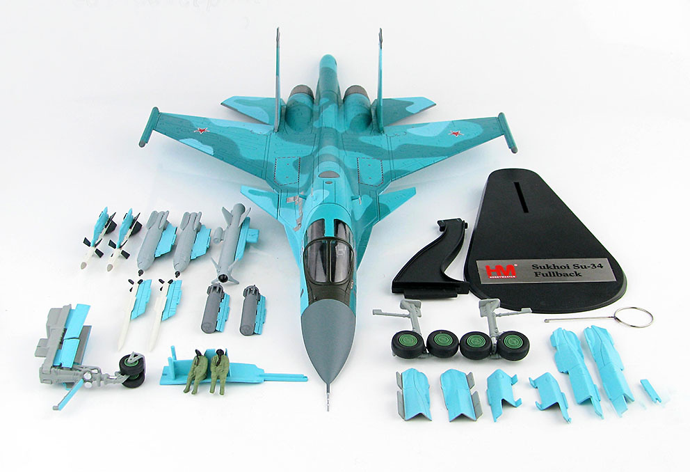 Su-34 Fullback, Caza Bombardero Red 03, Fuerzas Aéreas de Rusia, Siria, Enero 2015, 1:72, Hobby Master 