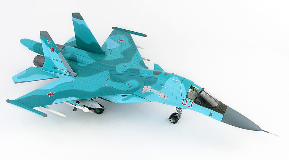 Su-34 Fullback, Caza Bombardero Red 03, Fuerzas Aéreas de Rusia, Siria, Enero 2015, 1:72, Hobby Master 