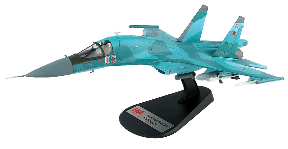 Su-34 Fullback, Caza Bombardero Red 03, Fuerzas Aéreas de Rusia, Siria, Enero 2015, 1:72, Hobby Master 
