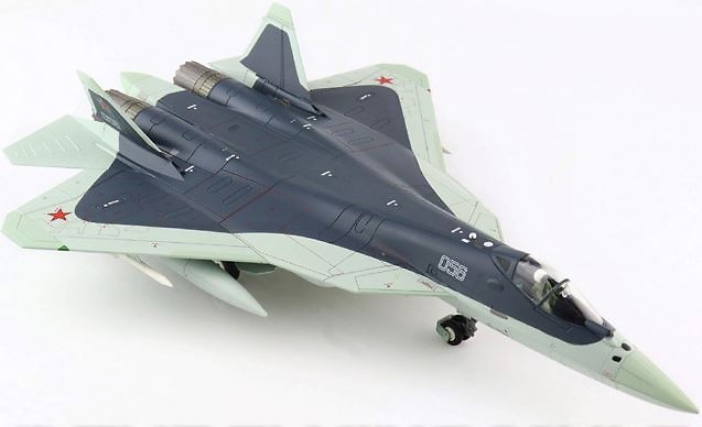Su-57 Stealth Fighter (T-50-6-2) Bort 056, Fuerza Aérea Rusa, 2016 1:72, Hobby Master 