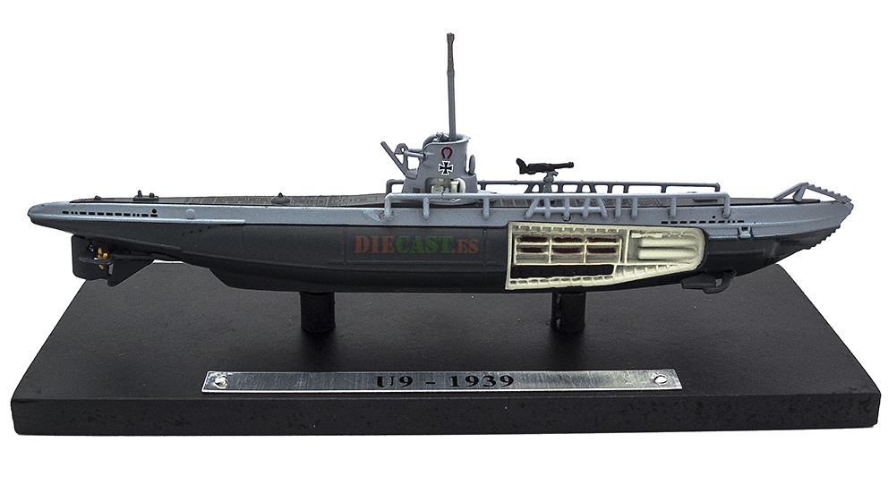 Submarino U-9, Alemania, Segunda Guerra Mundial, 1:350, Editions Atlas 