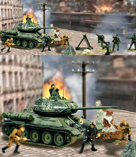 T-34/85 Set con 8 figuras, 1:72, Forces of Valor 