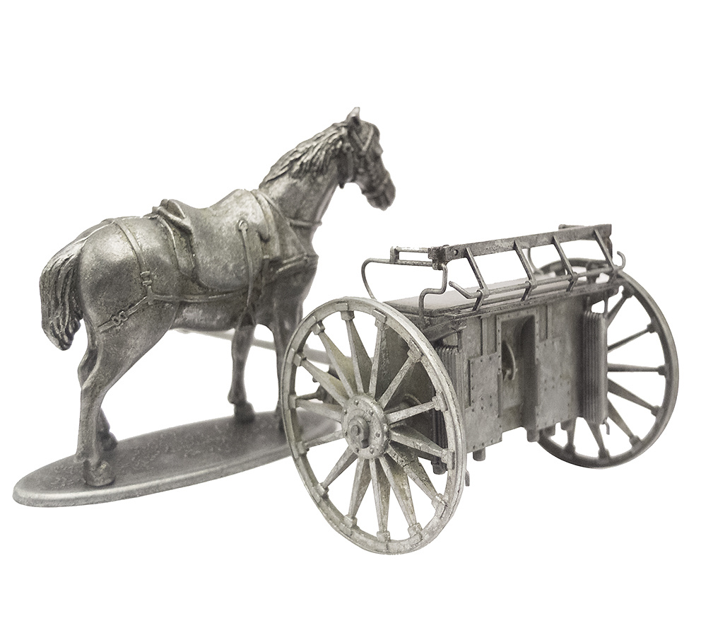 Tren de Artillería de 75 y Caballo de tiro, 1:24, Atlas Editions 