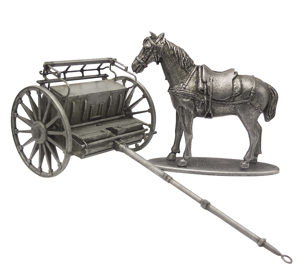 Tren de Artillería de 75 y Caballo de tiro, 1:24, Atlas Editions 