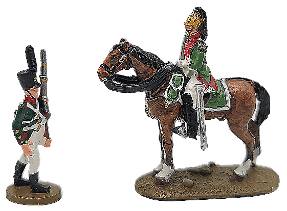 Un soldado a pie y otro a caballo, Batalla de Austerlitz, 1:60, Del Prado 