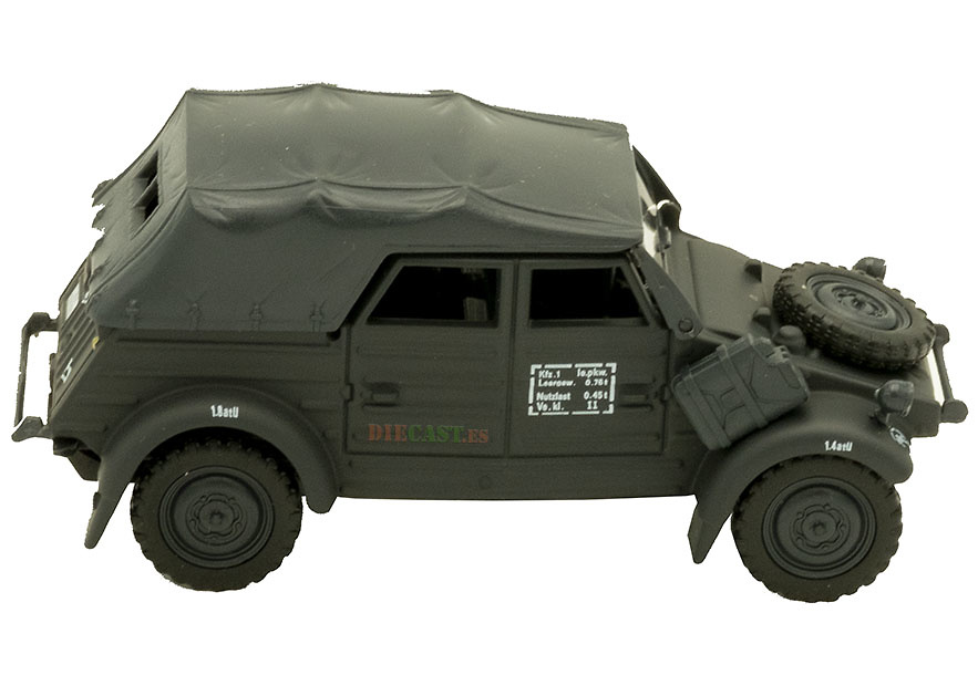 Volkswagen Kübelwagen Type 82, cerrado, verde oscuro, 1940, 1:43, Cararama 