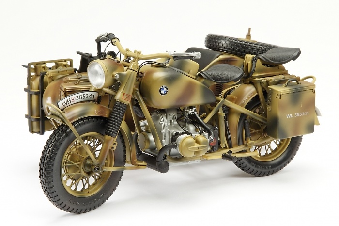 Werhmacht BMW R75 con sidecar, 1:10, Schuco 