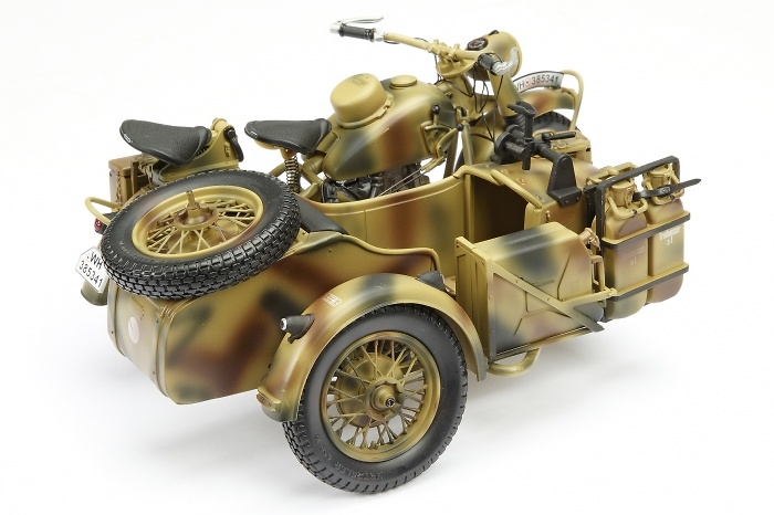 Werhmacht BMW R75 con sidecar, 1:10, Schuco 