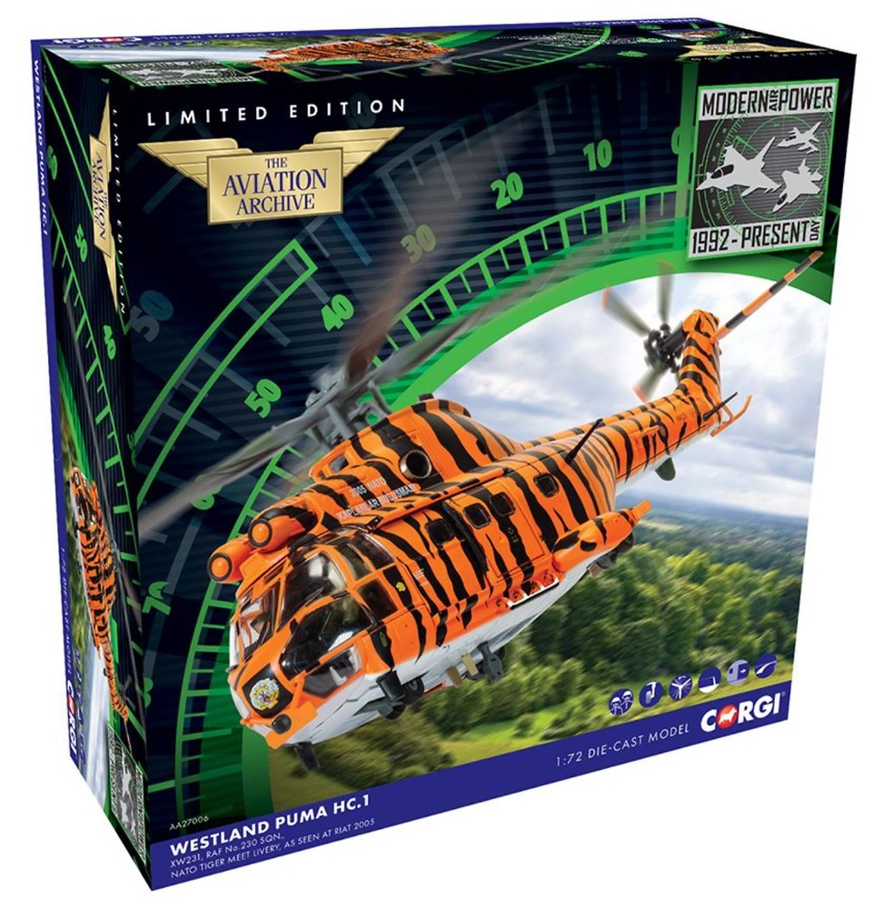 Westland Puma HC-1, Escuadrón 230 RAF, OTAN Tiger Meet, Livery, 1:72, Corgi AA27006 