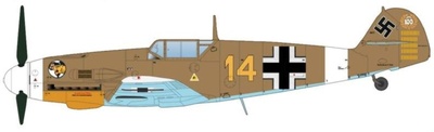 BF 109F-4 "Marsella" Amarillo 14, 3/JG27, Egipto, Septiembre 1942