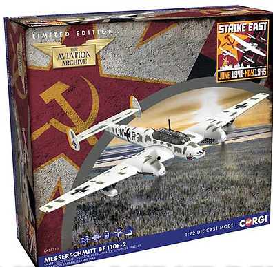 Messerschmitt Bf 110F, Luftwaffe 10.(Z)/JG 5, LN+FR, Operación Barbarroja, 942, 1:72, Corgi