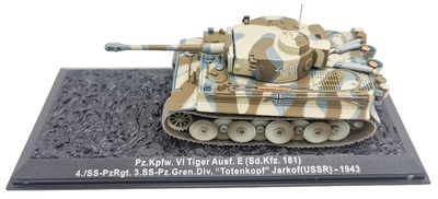 Pz.Kpfw. Tiger VI Ausf.E 4./SS Pz Rgt 3.SS Pz Green Div. Totenkopf Jarkof 1943, 1:72, Altaya