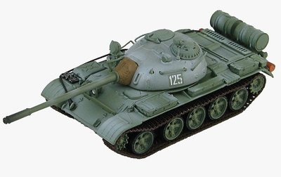 T-55 Tanque Medio Soviético, # 125, maniobras militares de invierno, años 70, 1:72, Hobby Master