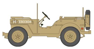 Willys Jeep, 8º Ejército Británico, General Bernard Montgomery, Sicilia, 1943, 1:72, Hobby Master