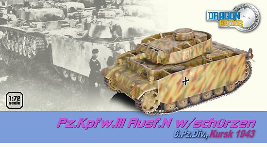 ,Pz.Kpfw.III Ausf.N w/Schurzen 6.Pz.Div., Kursk, 1943, 1:72, Dragon Armor 