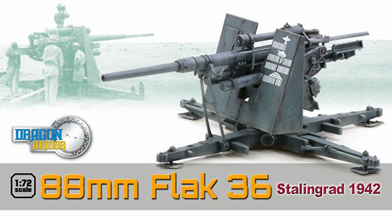 88mm FlaK 36, Estalingrado, 1942, 1:72, Dragon Armor 