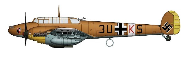 BF 110E-2/Trop 3U+KS, 8./ZG 26, North Africa, 1941, 1:72, Hobby Master 