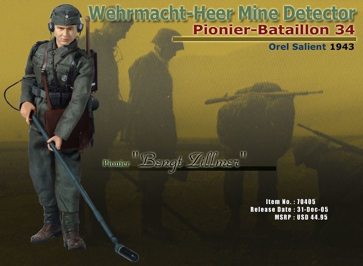 Bengt Zillmer, Detector de Minas de la Wehrmacht, Pionier-Batallion 34, Orel Salient, 1943, 1/6, Dragon Figures 