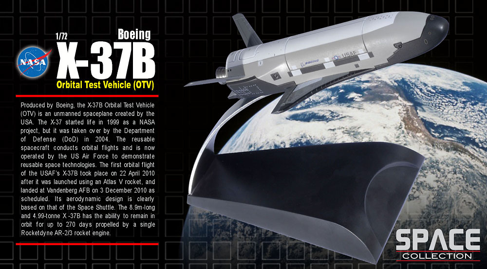 Boeing X-37B, Orbital Test Vehicle (OTV), Diciembre, 2010, 1:72, Dragon Space Collection 