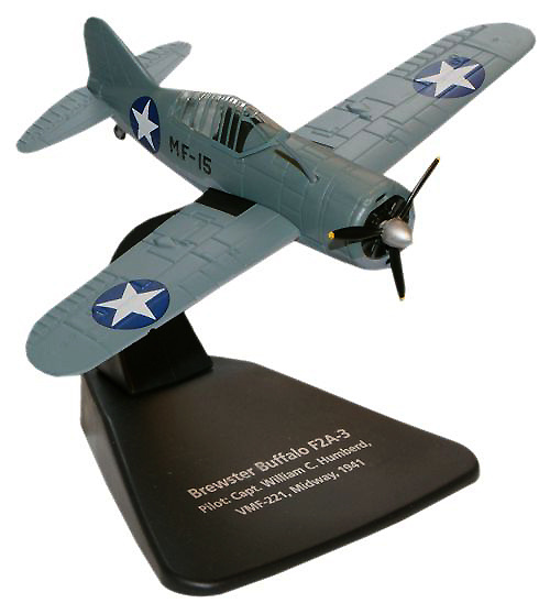 Brewster Buffalo F2A 3, Capitán William C. Humberd, VMF221, Midway, 1941, 1:72, Oxford 