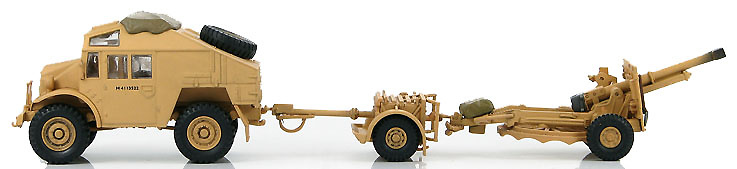 British Quad Gun Tractor with 25 pdr. gun 50th Northumbrian Infantry Div., 1:72, Hobby Master 