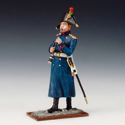 Cazador músico tocando el clarinete, Guardia Imperial Francesa, 1815, 1:24, Schuco 