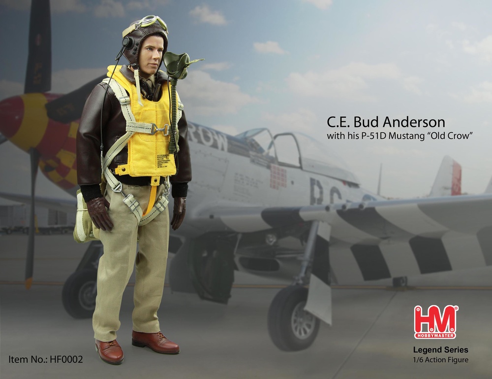 Clarence Emil “Bud” Anderson US WWII “Triple Ace” Fighter Pilot, 1:6, Hobby Master 