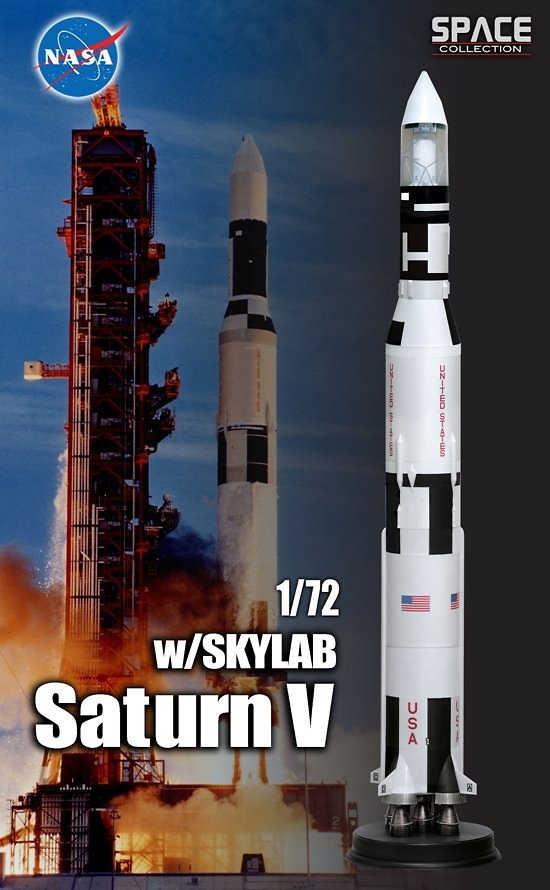 Cohete Saturn V, con estación espacial Skylab, 1973, 1:72, Dragon Space 