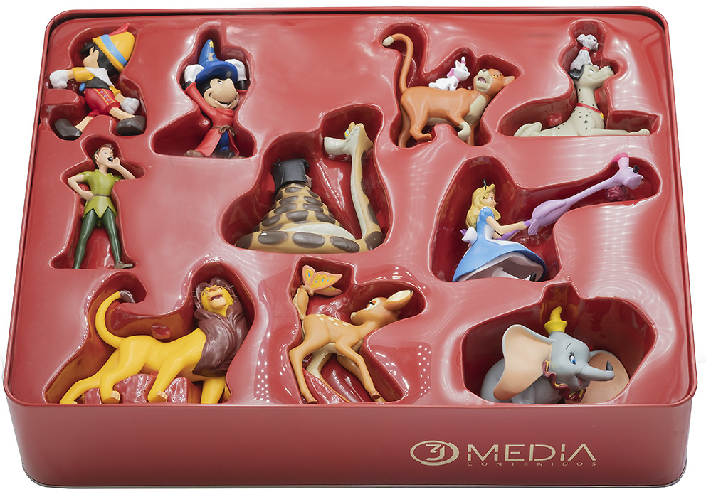 Colección de 10 personajes clásicos Disney más 10 libros y caja