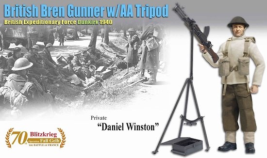 Daniel Winston (Private), British Bren Gunner w/AA Tripod British Expeditionary Force, Dunkirk 1940, 1:6, Dragon Figures 