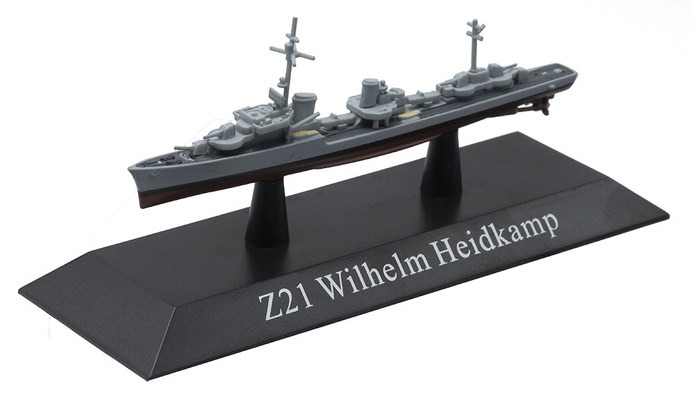 Destroyer Type 36, Z21 Wilhelm Heidkamp, Kriegsmarine, 1939, 1:1250, DeAgostini 