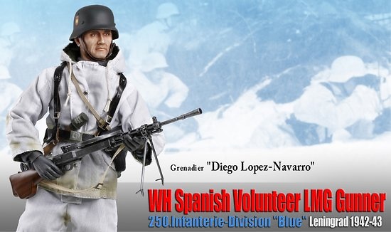 Diego López-Navarro, Voluntario de la División Azul, LMG Gunner, 250, Leningrado, 1942-43, 1:6, Dragon Figures 