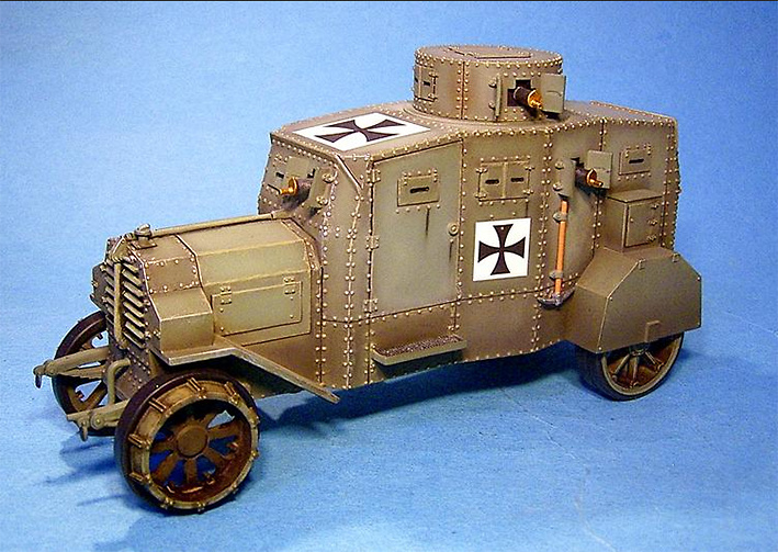 E-V/4 Panzerkraftwagen Ehrhardt, vehículo acorazado alemán, 1ª Guerra Mundial, 1:30, John Jenkins 