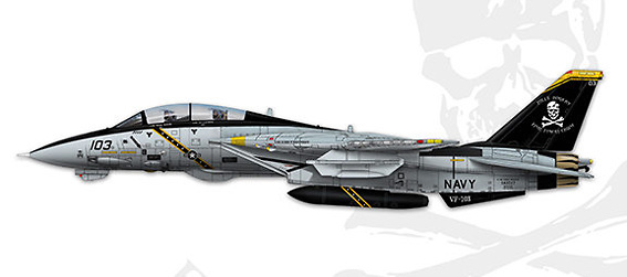 F-14B Tomcat VF-103 Jolly Rogers “Last Flight” BuNo 163217, 1:72, Calibre Wings 