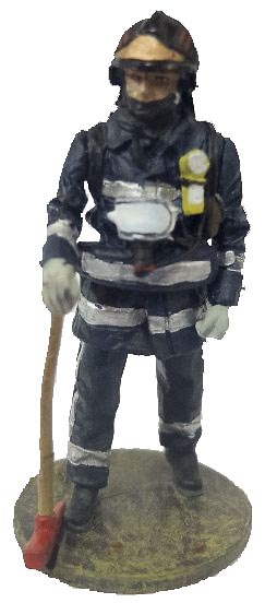Firefighter with fire retardant suit from Lisbon, Portugal, 2004, 1:30, Del Prado 