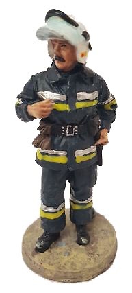 Firefighter with fire retardant suit from Warsaw, Poland, 2003, 1:30, Del Prado 