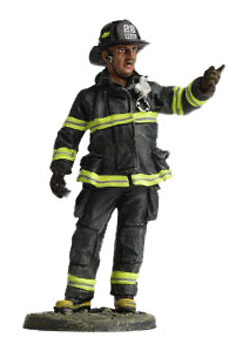 Firefighter with flame-retardant suit, New York, 2001, 1:30, Del Prado 
