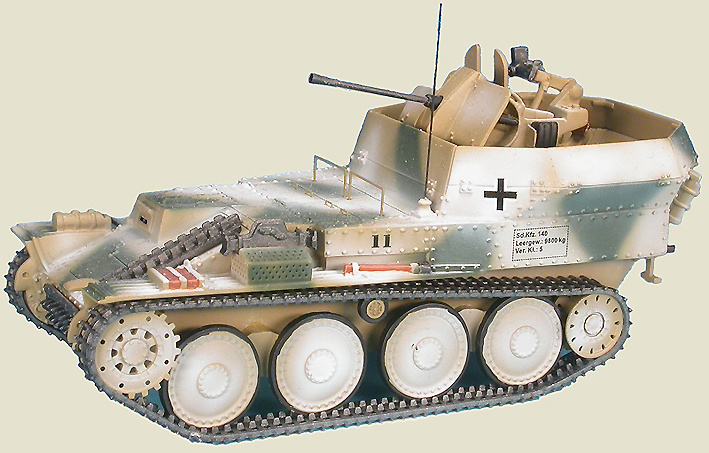 Flakpanzer 38(t) Gepard Anti-Aircraft Tank auf Selbstfahrlafette 38(t) Ausf M (Sd.Kfz.140), 12.SS-Panzer-Division Hitlerjügend, Las Ardenas, 1944, 1:48, Gasoline 