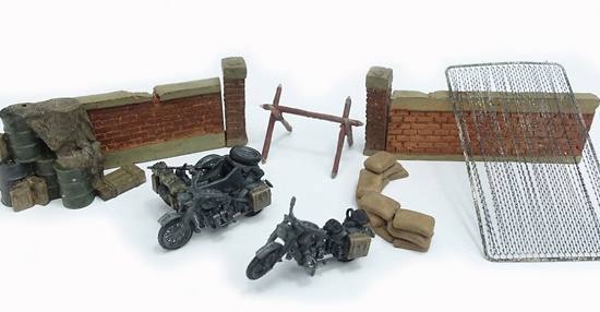 German BMW R75, 3th SS Tank Division, WWII combo Diorama, 1:72, PMA 