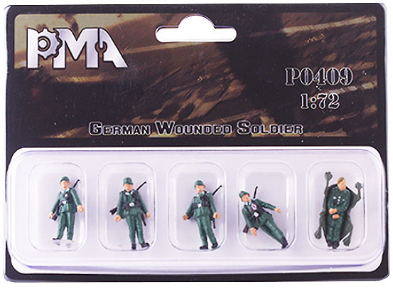 1:72 Scale Five WWII German Soldiers Figures With One Wounded Soldier Included 
