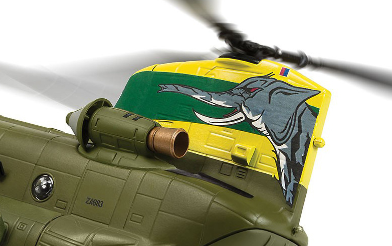 Helicóptero Boeing Chinook HC.4 ZA683 RAF No.27 Squadron, Special Centenary Scheme, 100 Años de la RAF, 1:72, Corgi 