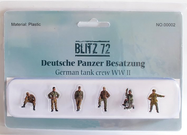 Infantería Alemana y tripulantes Panzer (6 figuras), 1:72, Blitz 72 