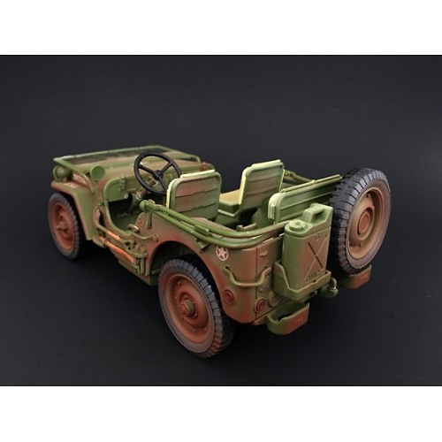 Jeep US Army, Policía Militar (con marcas de uso), 2ª Guerra Mundial, 1:18, American Diorama 