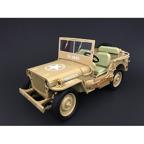 Jeep US Army, color desierto, 2ª Guerra Mundial, 1:18, American Diorama 