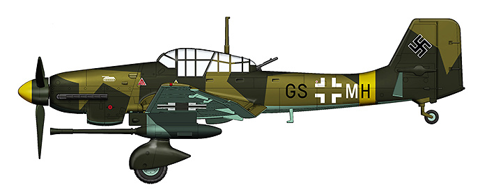 Ju-87 G-1 GS+MH, 10.(Pz)/SG 1, Dubno, Ucrania, Junio, 1944, 1:72, Hobby Master 
