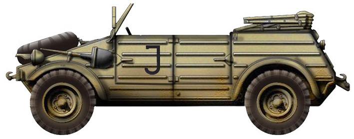 Kubelwagen Type 82 Afrika Korps sPzAbt 501 HQ Company, Tunisia 1943, 1:48, Hobby Master 